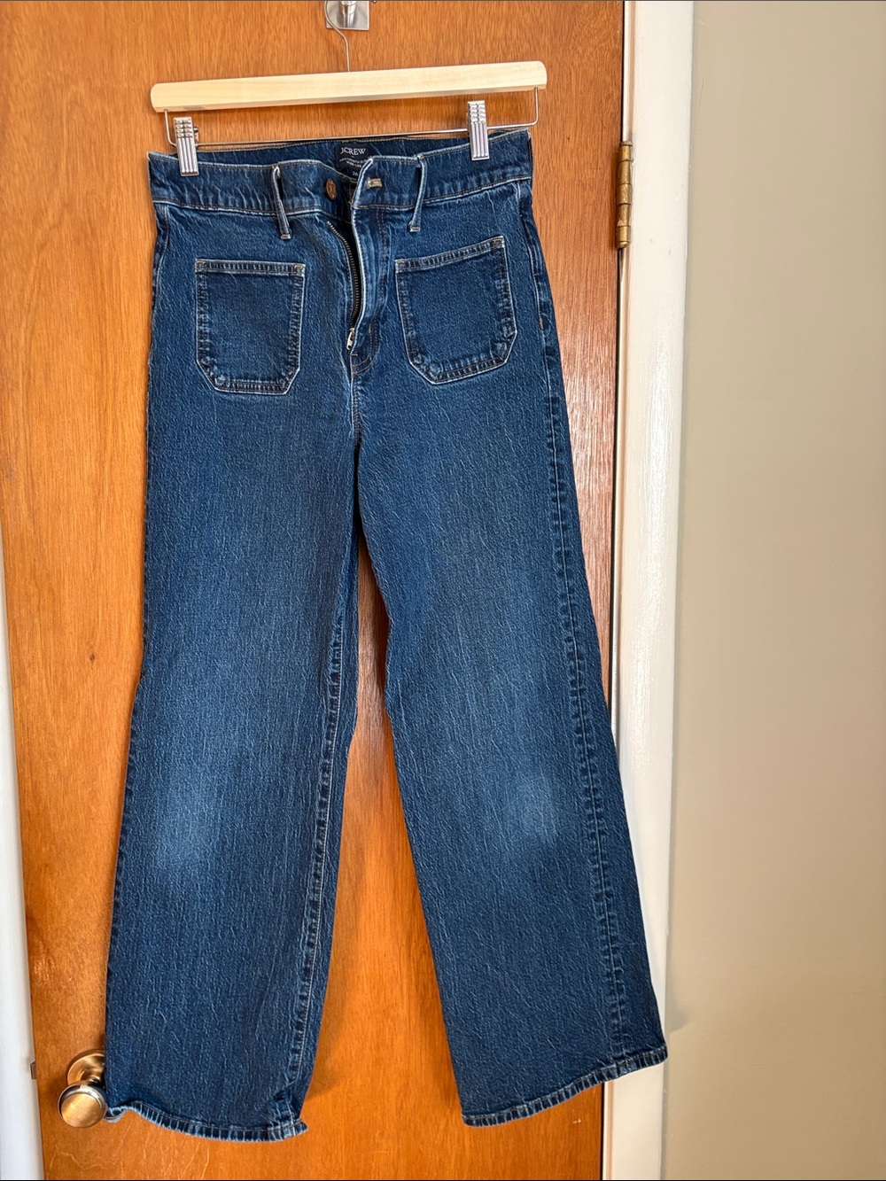 J. Crew Factory Dark Blue Wide-Leg Denim Jeans